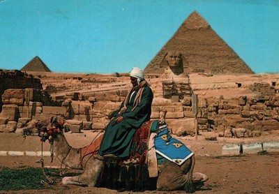 VINTAGE CONTINENTAL SIZE POSTCARD THE GREAT SPHINX OF GIZA EGYPT MAILED 1970s