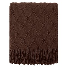 Dark Brown Throw Blanket for Couch, Chocolate Knit Throw Blankets for Home De...