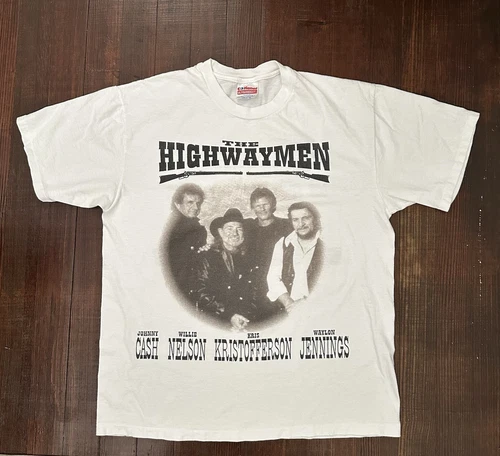 The Highwaymen Tour Large T-shirt Cash Nelson Kri 1990s vintage concert t-shirt, vintage, size L, single stitch, B+ condition