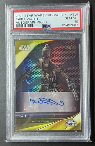 2023 Topps Star Wars Chrome TAIKA WAITITI as IG-11 Autograph Auto PSA 10 Gem /50 - 第 1/2 張圖片