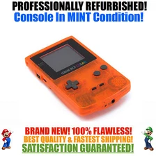 *NEW GLASS SCREEN* Nintendo Game Boy Color GBC Custom Orange System NEW