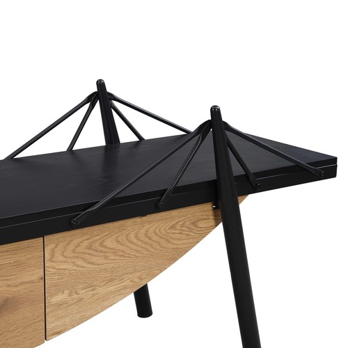 Sailboat-Shaped TV Stand, 70.87 inch Modern Entertainment Center with Drawer, MD - Picture 10 of 11