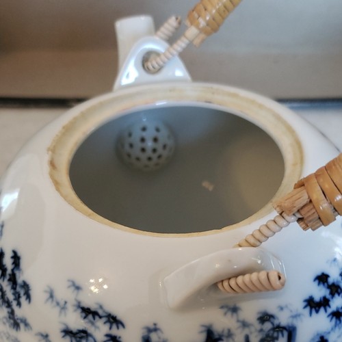 OMC Japan Tea Set, Blue Bamboo Design, 1 Teapot And 4 Cups - Picture 7 of 10