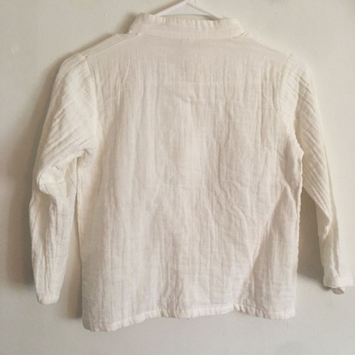 Boys Indian Influenced White Button-Up Cotton Shirt: Size 6 - Picture 7 of 8