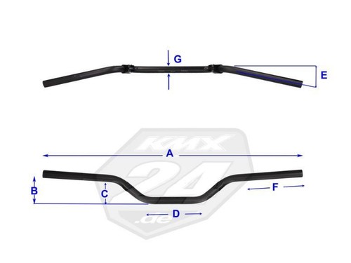 Manillar RENTHAL Twinwall 996 Villomoto/Stewart se adapta a Honda CRF 28,6 mm negro - Imagen 2 de 2