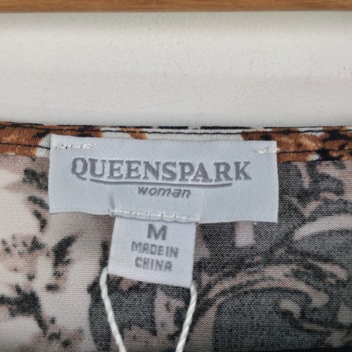 NEW Queenspark womens exotic china blouse top size M 3/4 sleeve 095125 - Picture 3 of 9