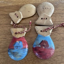 Wood Castanets Musical Instrument Hand Painted