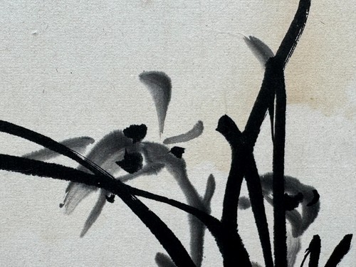 OLD ANTIQUE SIGNED ASIAN CALLIGRAPHY PAINTING SPRING FLOWERS INK & WATERCOLOR - Picture 8 of 13
