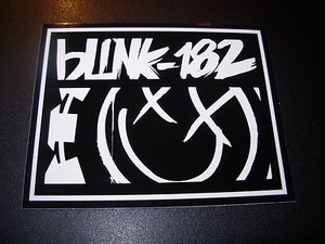 Blink 182 California Black Smiley Rectangle Logo Sticker Decal Skate Skateboard Ebay