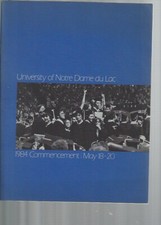 University of Notre Dame du Lac May 1984 Commencement Program  Very RARE 