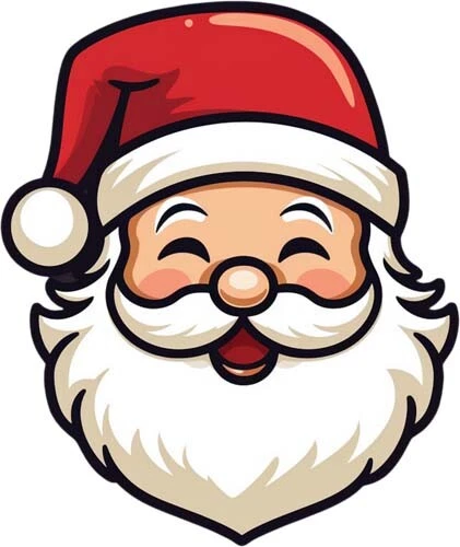 Colourful Christmas Santa Face Wall Art Bedroom Laptop Decor Vinyl Sticker Decal - Picture 1 of 7
