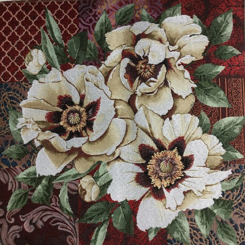 Gobelin Tapisserie Tapestry Paneele Textilbid Blumen Natur Basteln Stoff 50x50cm - Bild 15 von 21