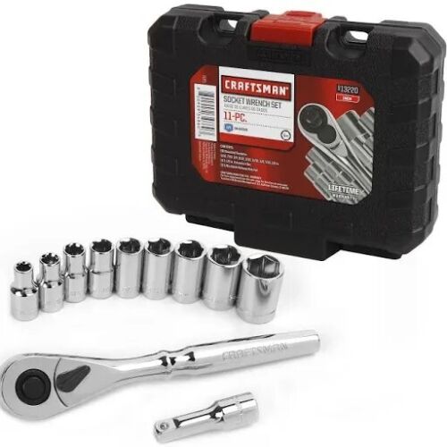 NEW CRAFTSMAN 11-PC 6-PT 1/4" DRIVE INCH SOCKET WRENCH SET # 13220 - Picture 2 of 2