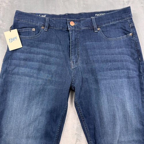 New Mugsy Fultons Men’s Jeans 38x32 Dark Blue Wash Flexible Stretch ...