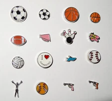Gun Cheer Ball Sport Floating Charm Fits in Origami Owl Living Lockets