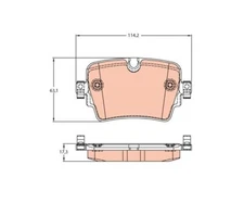 Brake pad set, disc brake TRW GDB2095 for Jaguar