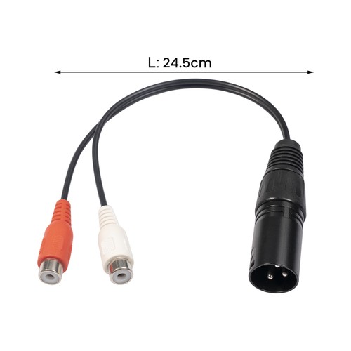 Audio Adapter Cable Wide Applicable Audio Transfer 3pin Xlr to 2 Rca Audio - Afbeelding 6 van 9