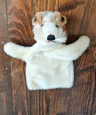 STEIFF Foxy Dog Hand Puppet 1950-60s German Mohair Vintage Fox Terri Plush Toy