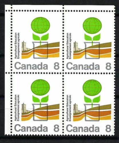 CANADA - SCOTT 640 - VFNH - BLOC D'ANGLE BLANC UL - ÉDUCATION AGRICOLE -1974 - Photo 1 sur 1