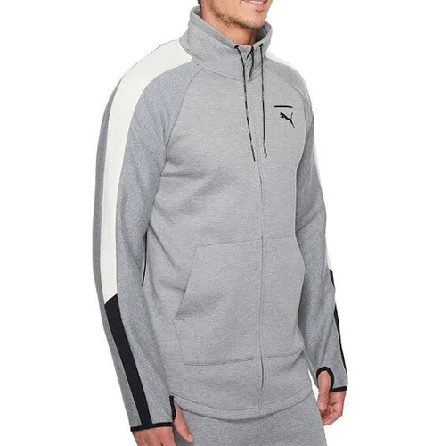 Puma Evo T7 Full Zip Hoodie Jacket Sz Small 573350-03 Heather Gray $90 - Picture 2 of 4