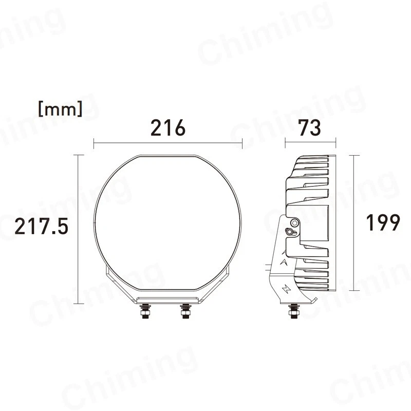9" Round X2 Full Led Driving Spotlight Spotlamp + Side Light 12V 24V  E-Approved - Image 2 of 4
