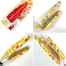 Mini Ironing Board Vtg Compact Combo Sleeveboard 23in Floral w/Bag USA French