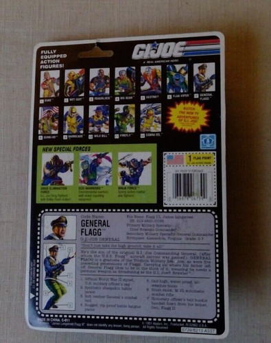 G.I. Joe ARAH General Flagg 3.75” Figure Vintage 1991 Hasbro New - Picture 2 of 2