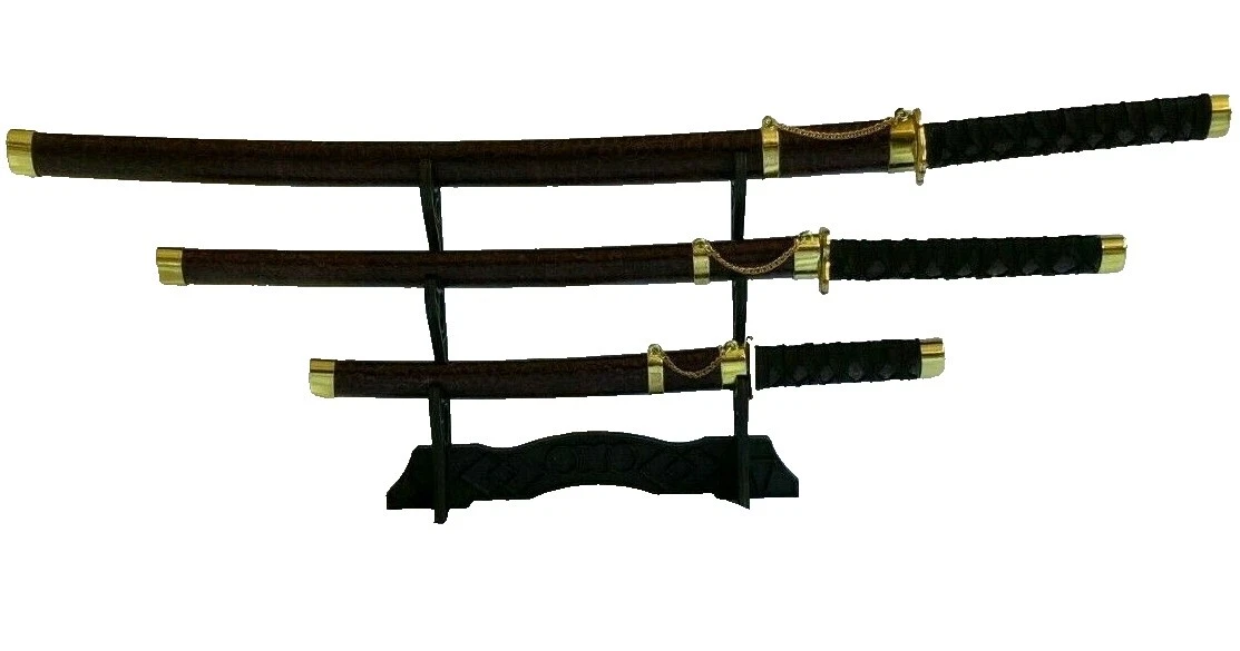 Cabo enrolado corda Marrom Espadas da Ásia colecionáveis e sabers