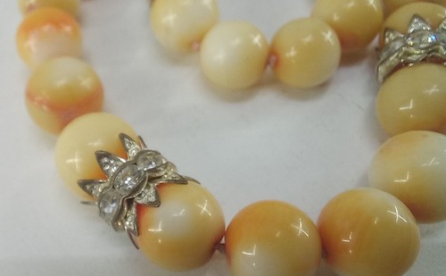Vintage CORAL Round Genuine Italian Angel Skin Coral 9 Inch Bead Strand - Picture 7 of 13