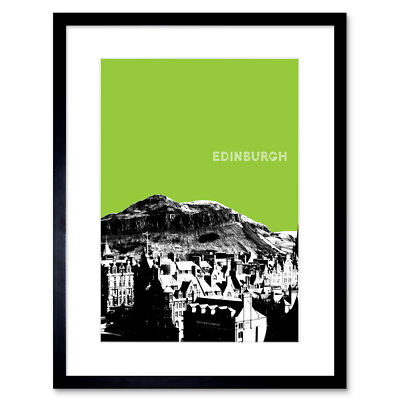 Arthurs Seat Edinburgh Schottland schottisches Wahrzeichen grün gerahmter Kunstdruck 12 x 16 Zoll