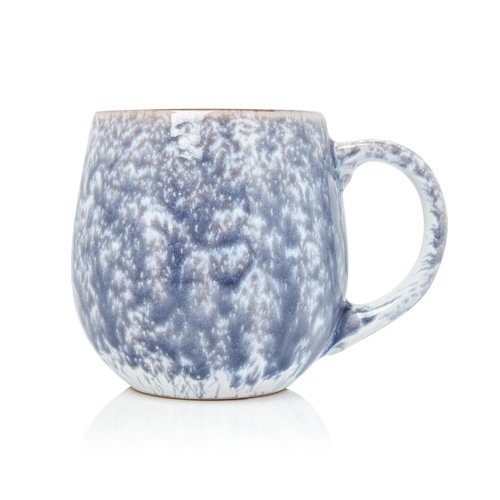 500ml Stoneware Reactive Glazed Snug Mug Grey Blue Coffee Tea Ombre Speckled Cup - Picture 5 of 11