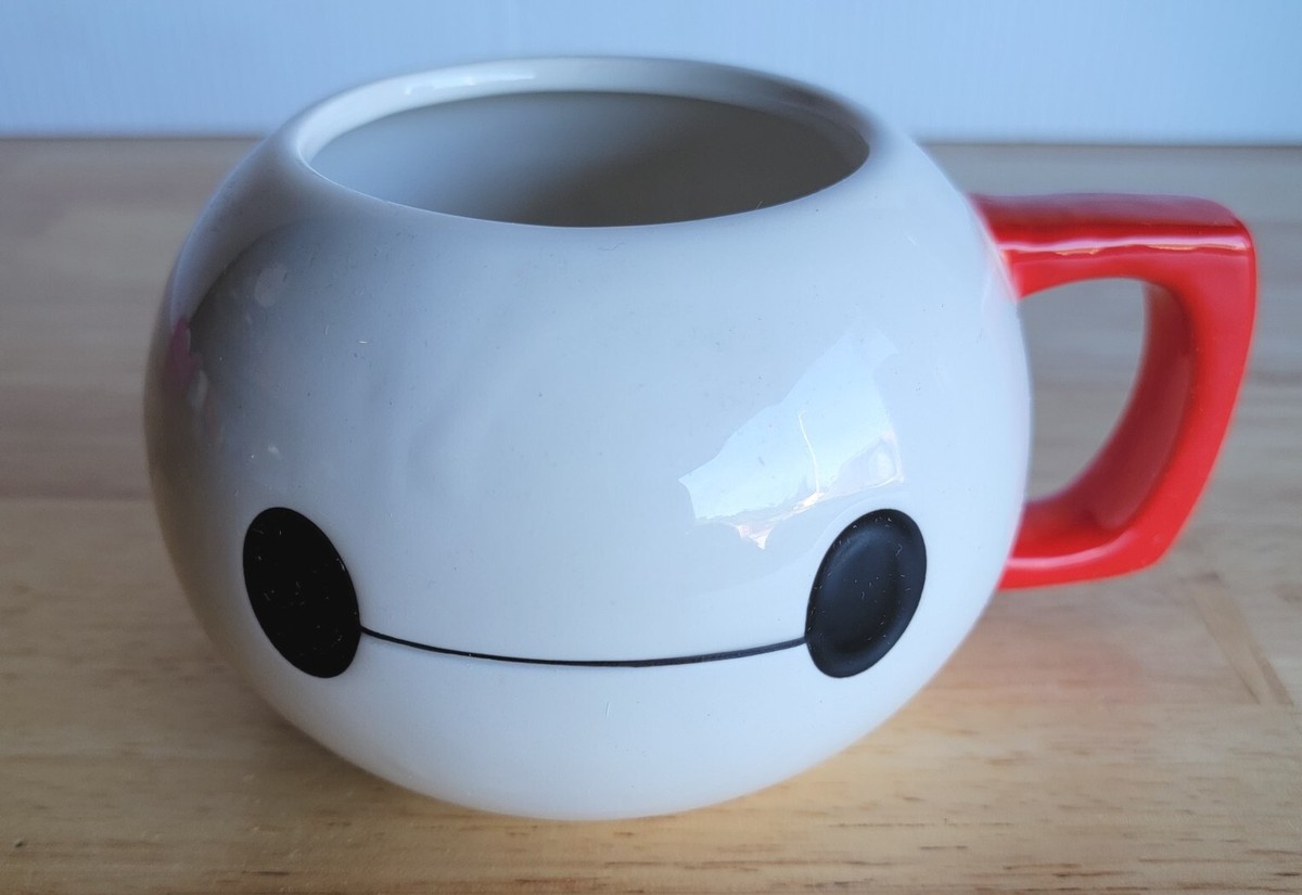 Disney 24oz Big Hero 6 Baymax Ceramic Mug White Red Handle Coffee Tea