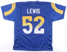 Terrell Lewis Autographed Los Angeles Rams Custom Pro Style Jersey JSA COA