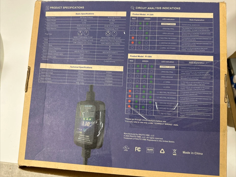 New Rauto VIBE P1 50A SMART RV SURGE PROTECTOR - Image 3 of 3