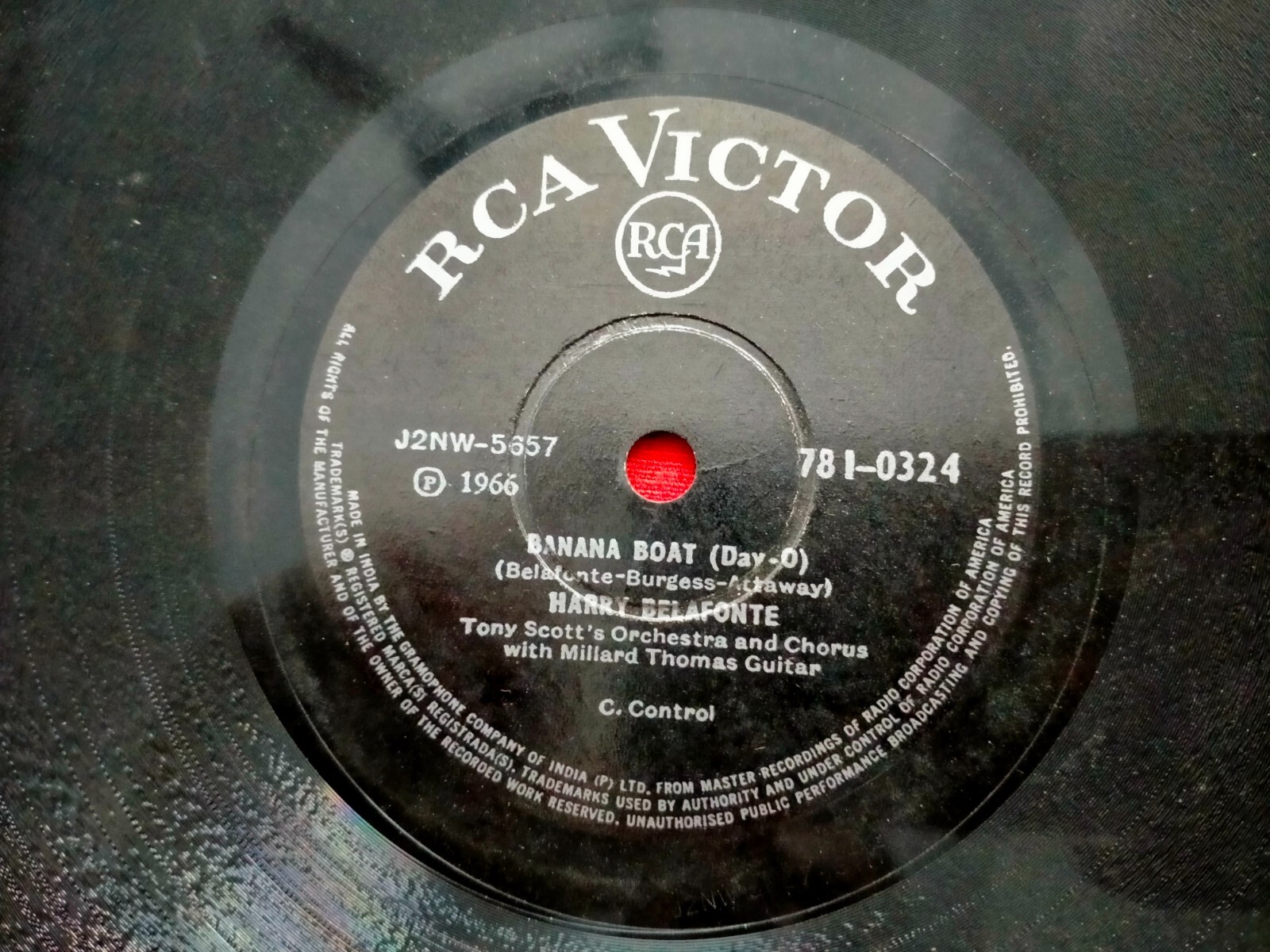 Harry Belafonte Jamica Farewell/Banana Boat Rca Victor 78 Rpm Record India Ex