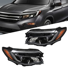 For Honda Pilot 16-18 Ridgeline 17-20 w/ LED DRL Projector Headlights Clear Lens
