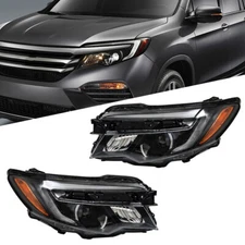 For Honda Pilot 16-18 Ridgeline 17-20 w/ LED DRL Projector Headlights Clear Lens