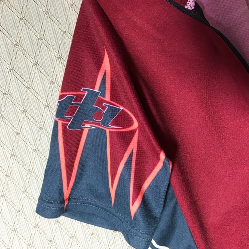 Troy Lee Designs Cycling Jersey Shirt Sz L Red Gray 3/4 Zip Bicycle Mountain - Picture 5 of 8