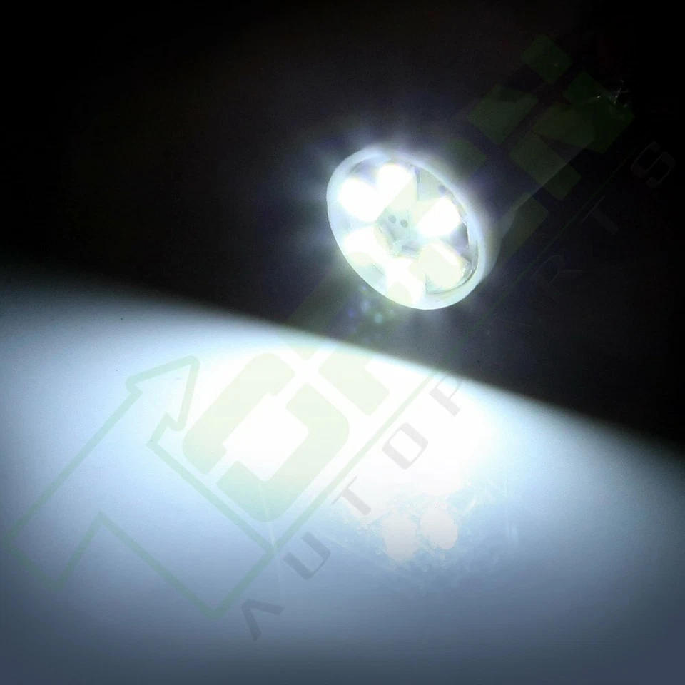 10pcs White T10 Gauge Cluster Instrument Speedometer LED Light Bulbs w/ Socket - Image 2 of 4