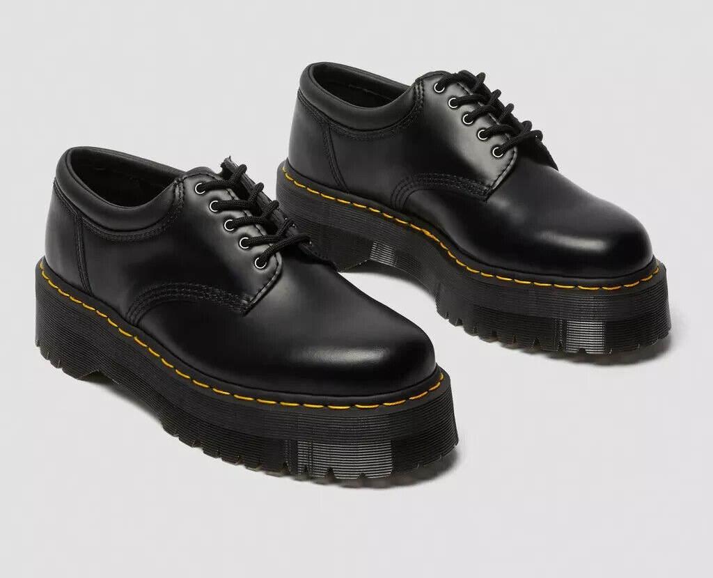 Dr Marteens 8053 Quad Smooth Leather Platform Shoes Men Size