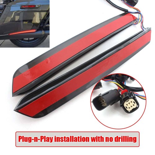 Smoke Saddlebag Tail Light LED Running Brake Turn Signal Lamp For Harley Touring - Foto 3 di 13