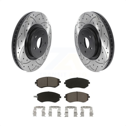 Front Drilled & Slotted Brake Rotors 11.54 Inch - Compatible With Subaru Legacy Impreza Forester Outback