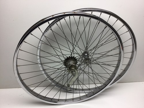 Vintage Schwinn 26” 1 3/4” S7 Chrome Bicycle Wheels Rims NICE
