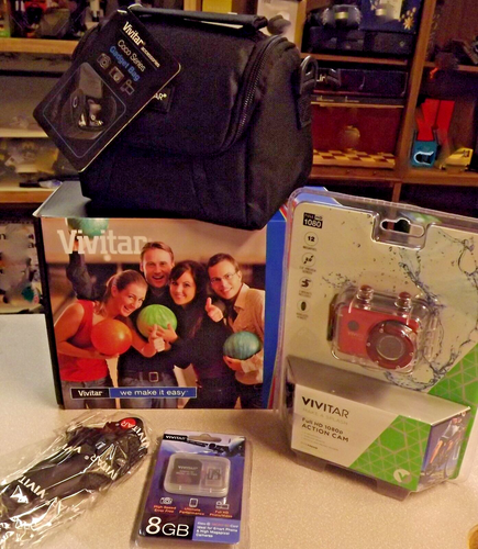 Vivitar DVR786-RED/KT2-MCF Action Camera Bundle - Picture 1 of 6