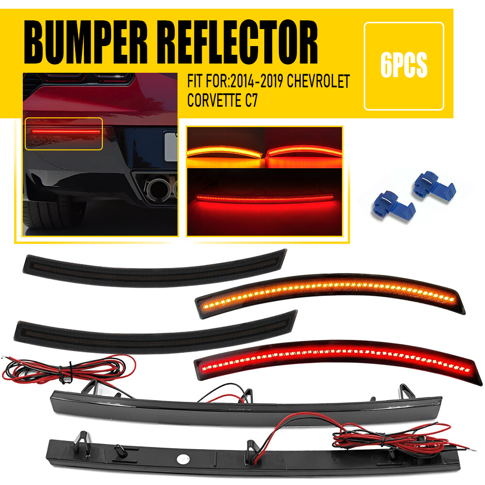 6pc LED Reflector Bumper Marker Lights for 14-19 Chevy Corvette C7