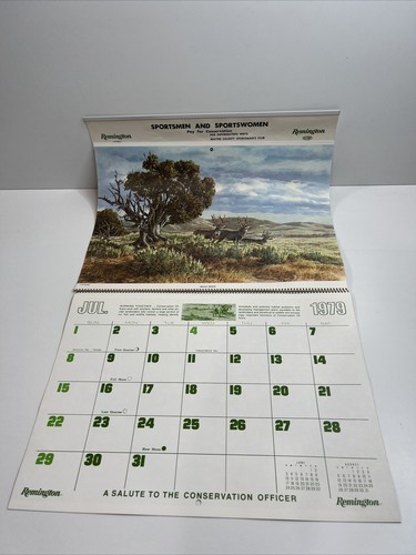 1979 Remington Du Pont Calander Salute to the Conservation Officer Wildlife Art - Picture 9 of 12