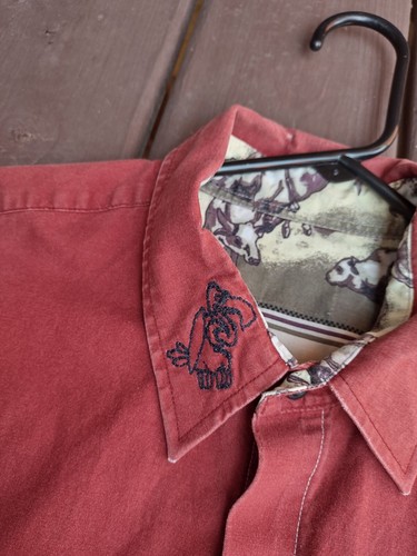 Camicia western da uomo Wrangler taglia XL a scatto perla bicolore Bull Rider Cowboy Ranch - Foto 5 di 7