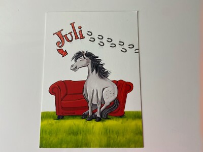 Postkarte Lesezeichen Petra Eimer Und dann kam Juli Weihnachten Ferien mit Neu