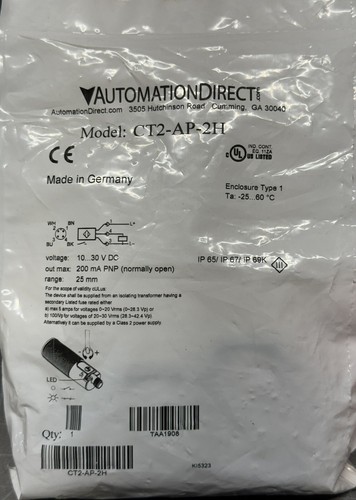 AUTOMATION DIRECT CT2-AP-2H / CT2AP2H capacitive proximity sensor (BRAND NEW) - Picture 5 of 6
