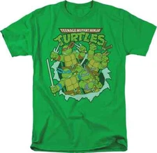 Vintage Green Group Photo Teenage Mutant Ninja Turtles T-Shirt Vinatge Reprint
